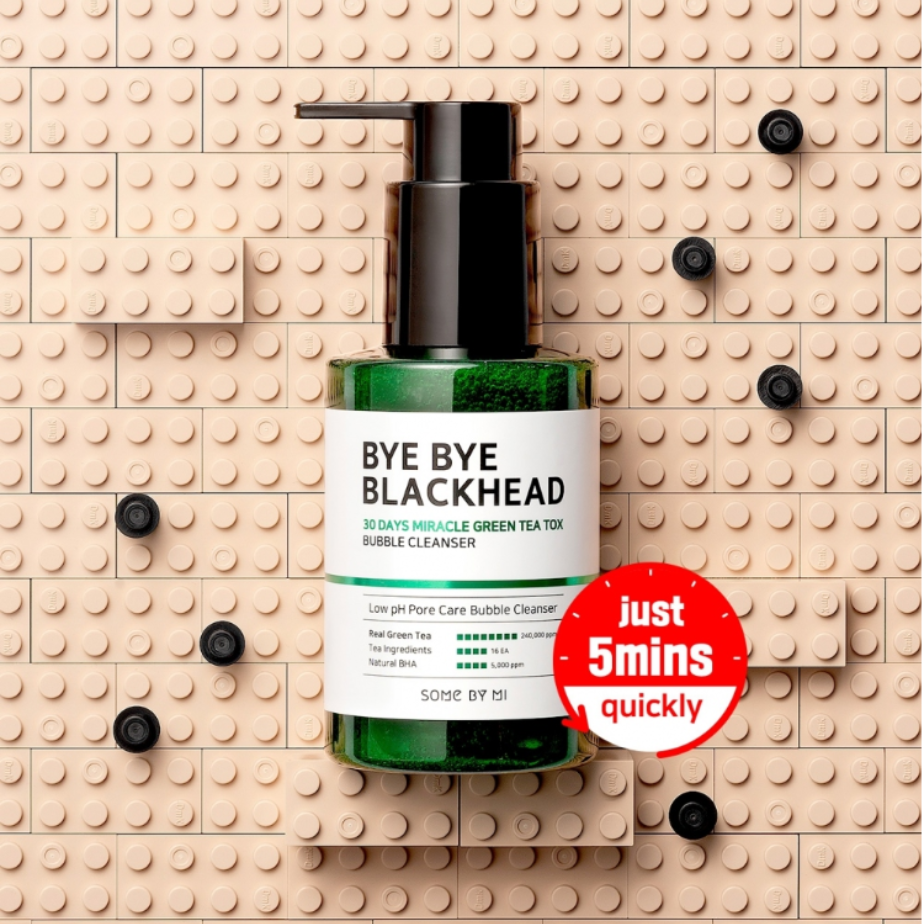 [SOME BY MI] Bye Bye Blackhead 30 Days Miracle Green Tea Tox Bubble Cleanser 120g