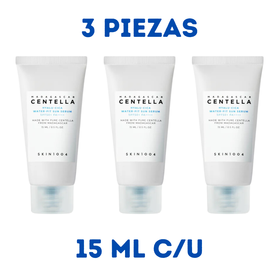 [SKIN1004] 3 piezas de Madagascar Centella Hyalu-Cica Water-Fit Sun Serum (15ml x 3)